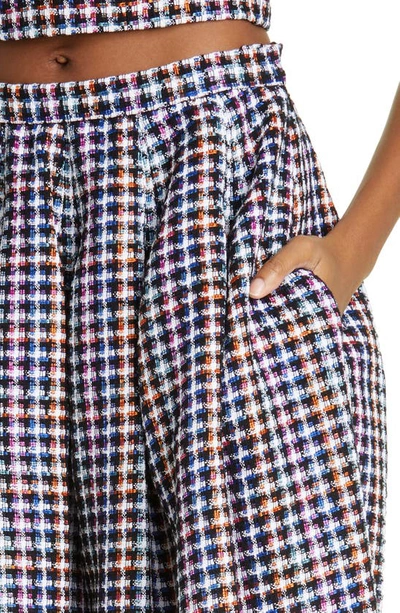 Shop Carolina Herrera Pleated Tweed Skirt In Multi-color