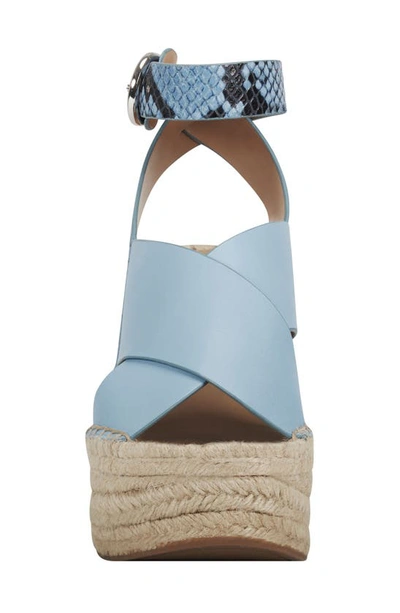 Shop Marc Fisher Ltd Abacia Wedge Sandal In Medium Blue Leather