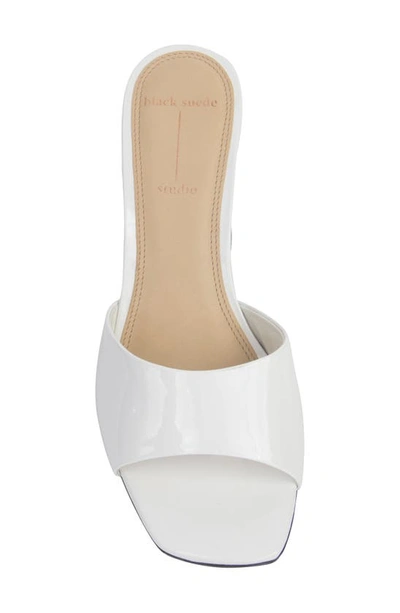 Shop Black Suede Studio Paola Wedge Sandal In White Patent