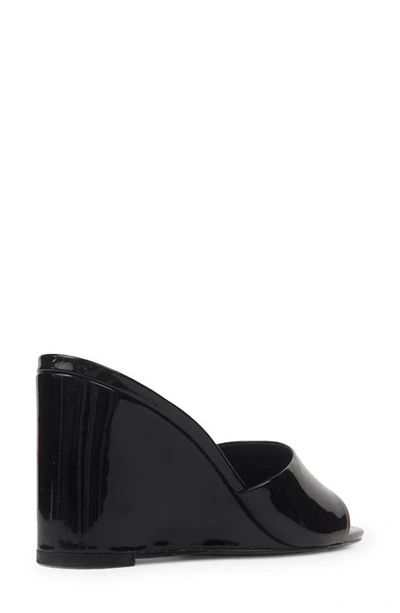 Shop Black Suede Studio Paola Wedge Sandal In Black Patent