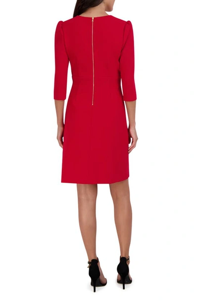 Shop Julia Jordan Cascade Ruffle Crepe Sheath Dress In Red