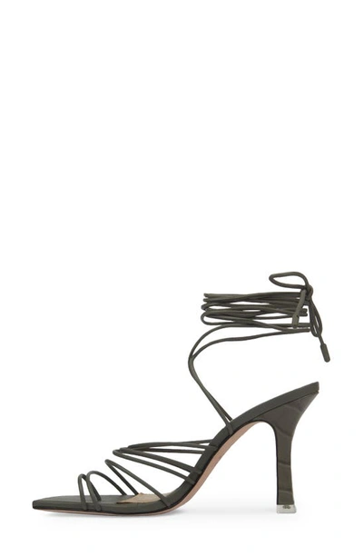 Shop Black Suede Studio Luisa Ankle Tie Sandal In Olive