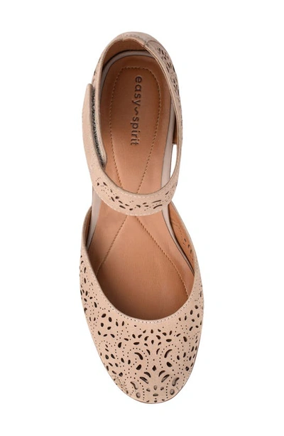 Easy Spirit Cindie Womens Leather Ankle Strap Mary Jane Heels In Taupe Nubuck