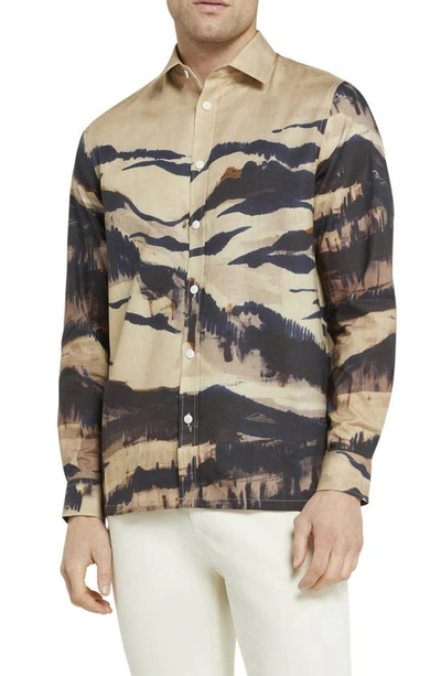 Ted Baker Ampton Landscape-print Long-sleeved Cotton Shirt In Multicol |  ModeSens