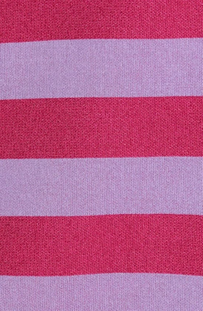 Shop Baum Und Pferdgarten Chaney Metallic Stripe Crop Sweater In Persian Red
