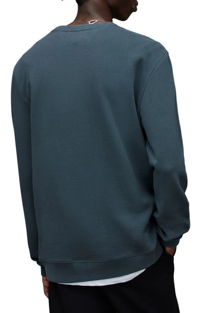 Shop Allsaints Raven Slim Fit Crewneck Sweatshirt In Shadow Blue
