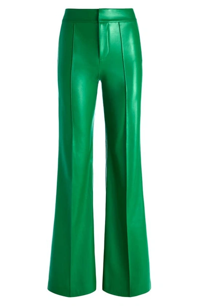 Shop Alice And Olivia Dylan Faux Leather High Waist Wide Leg Pants In Emerald