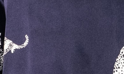 Petite Plume Men's Silk Panthere De Nuit Pajama Set In Navy
