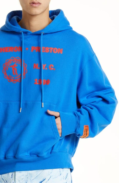 Shop Heron Preston Promo Only Logo Graphic Hoodie In Blue Red