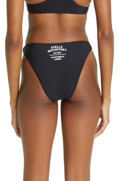 Shop Stella Mccartney Old Bond Logo Bikini Bottoms In Black