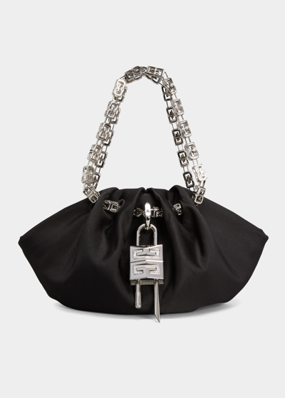 Shop Givenchy Mini Kenny Monogram Top-handle Bag In Silk In Black