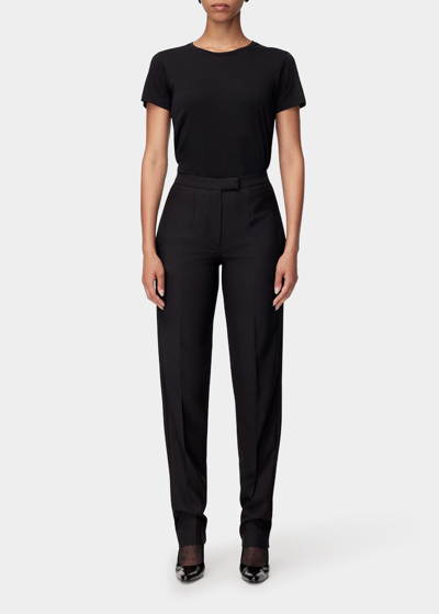 Shop Another Tomorrow Tuxedo Straight-leg Pants In Black