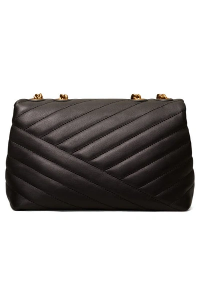 Shop Tory Burch Kira Chevron Small Convertible Shoulder Bag In Black/ Gold