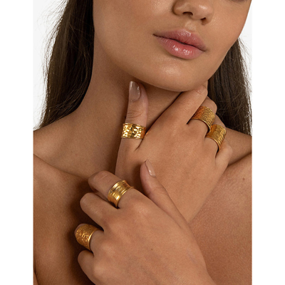 La Maison Couture Amadeus Nudo 14ct Yellow Gold-vermeil Recycled Sterling-silver Short Adjustable Ring In Gold