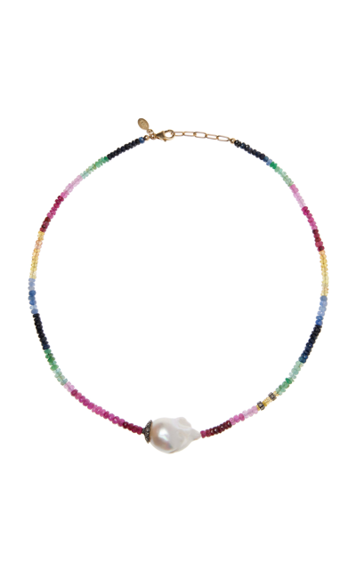 Shop Joie Digiovanni Precious Gemstones 14k Gold Choker Necklace In Multi