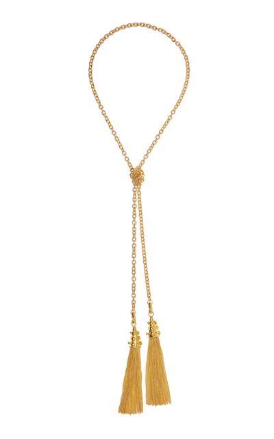 Shop Sylvia Toledano 2 Pompons 22k Gold-plated Necklace