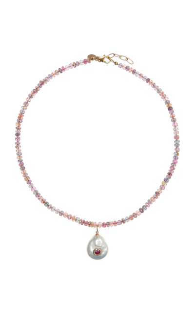 Shop Joie Digiovanni Gemburst Diamond Rainbow Jam Necklace In Pink