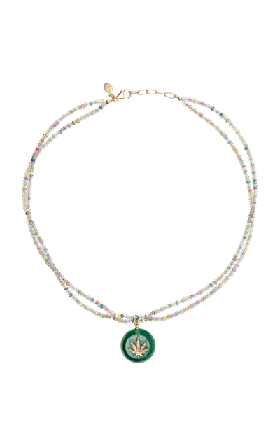 Shop Joie Digiovanni Double Rainbow Sapphire Diamond Dope Necklace In Multi
