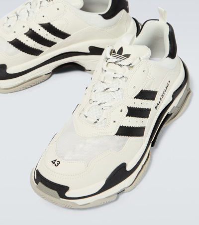 Shop Balenciaga X Adidas Triple S Sneakers In White Black