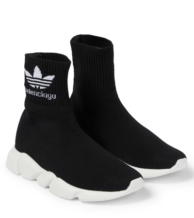 Balenciaga Kids' X Adidas Sock Sneakers Black/white Logo ModeSens