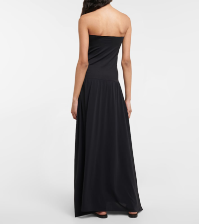 Shop Eres Oda Bandeau Jersey Maxi Dress In Noir