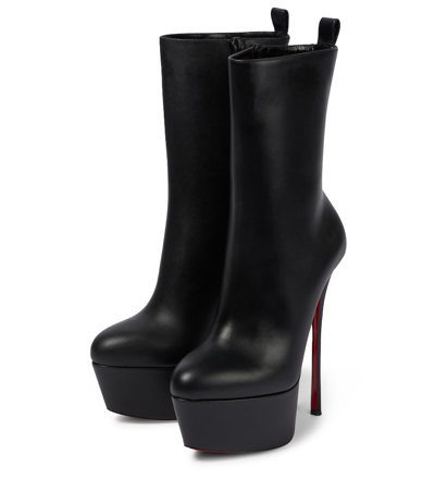 Shop Christian Louboutin Dolly Booty Alta 160 Leather Platform Boots In Black