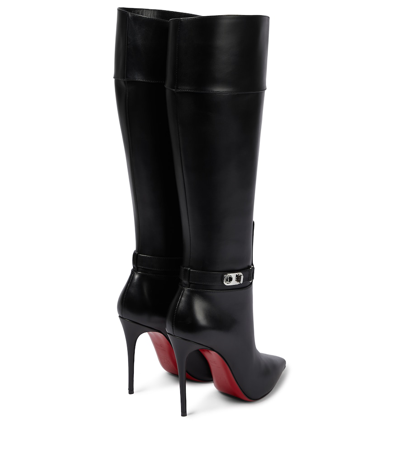 Shop Christian Louboutin Lock Kate Botta Leather Knee-high Boots In Black