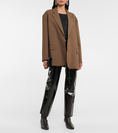 Agolde 90s Pinch Straight-leg High-rise Recycled-leather-blend Jeans In Black Patent