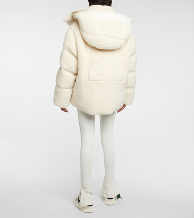 Shop Off-white Teddy Down Jacket In Sand