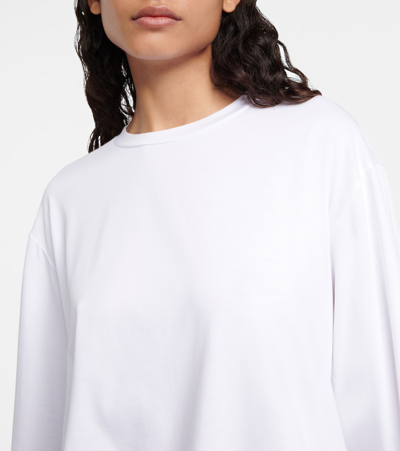 The Row Crew Neck Cotton Long Sleeve T-shirt In White