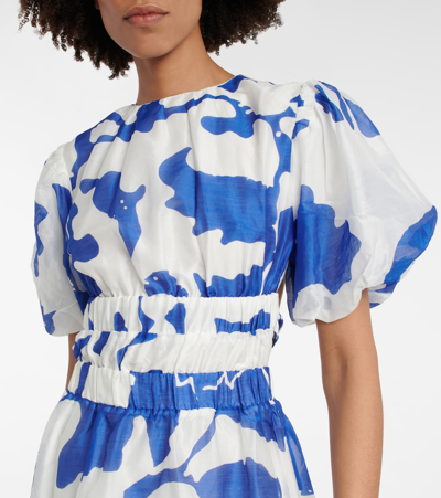 SIR VIVI PRINTED COTTON AND SILK MINIDRESS 