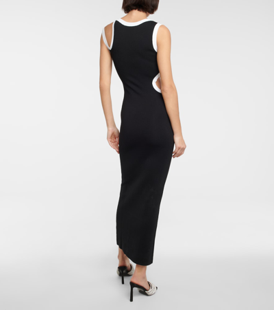 Shop Sir Evalina Cutout Knit Maxi Dress In Black / White