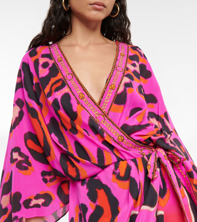 Shop Camilla Giraffe-print Silk Wrap Dress In Always Change Your Spots