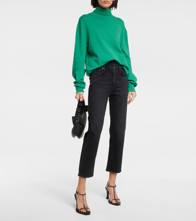 Citizens Of Humanity Black Blaine High Rise Straight Jeans In Sonic