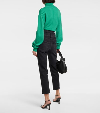 Citizens Of Humanity Black Blaine High Rise Straight Jeans In Sonic