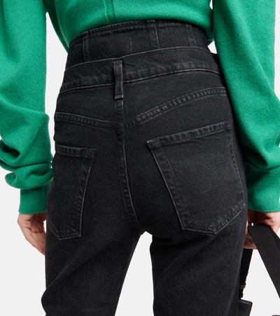 Citizens Of Humanity Black Blaine High Rise Straight Jeans In Sonic