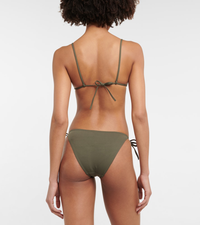 Shop Eres Mouna Triangle Bikini Top In Olive Noire