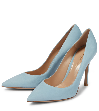 Shop Gianvito Rossi Gianvito 105 Suede Pumps In Air