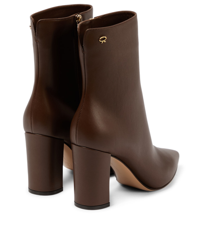 Gianvito Rossi Leather Ankle Boots In Brown