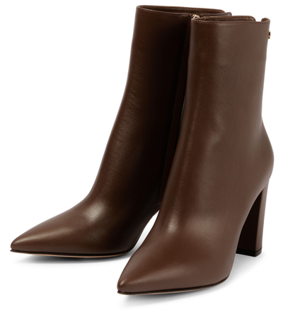 Gianvito Rossi Leather Ankle Boots In Brown