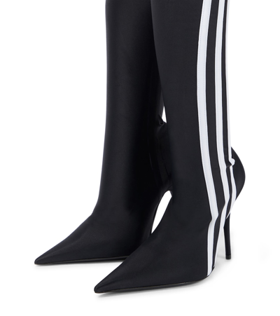 Shop Balenciaga X Adidas Knife Over-the-knee Boots In Black/white