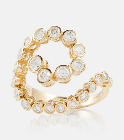 Shop Ondyn Spiralis 14kt Gold Ring With Diamonds