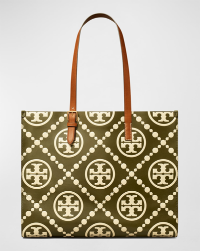 Shop Tory Burch T Monogram Embossed Tote Bag In Leccio