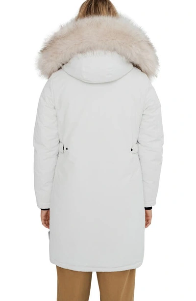 Shop Noize Parka With Faux Fur Hood In Winter White