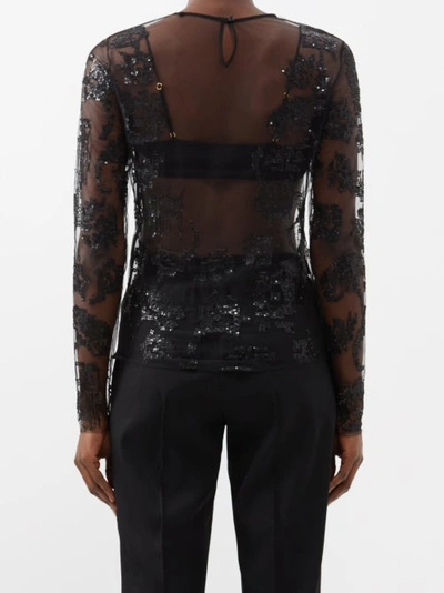 ISABEL MARANT KIMMY EMBROIDERED MESH TOP 