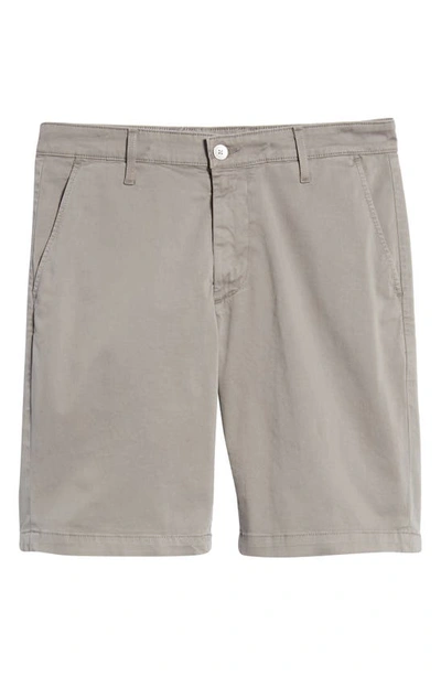 Shop Ag Griffin Stretch Cotton Shorts In Light Sterling