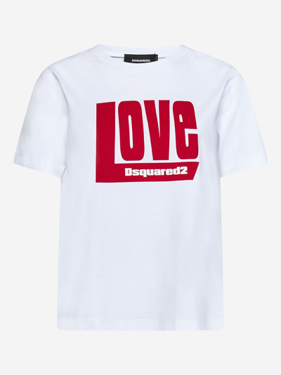 Shop Dsquared2 D2 Love Toy T-shirt <br> In White