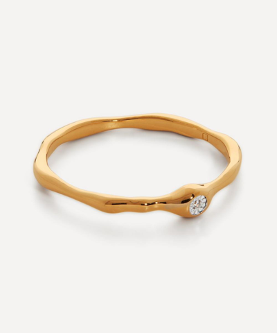 Shop Monica Vinader 18ct Gold Plated Vermeil Silver Siren Mini Diamond Stacking Ring