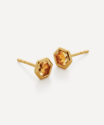 Shop Monica Vinader X Kate Young 18ct Gold-plated Vermeil Silver Gemstone Stud Earring