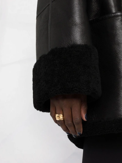 Totême Signature Shearling Oversize Jacket In 200 Black
